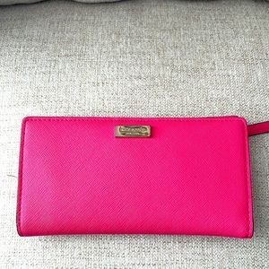 Hot pink Kate spade bifold wallet